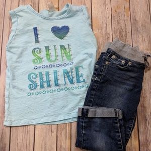 OshKosh Tank & Justice Denim Capris